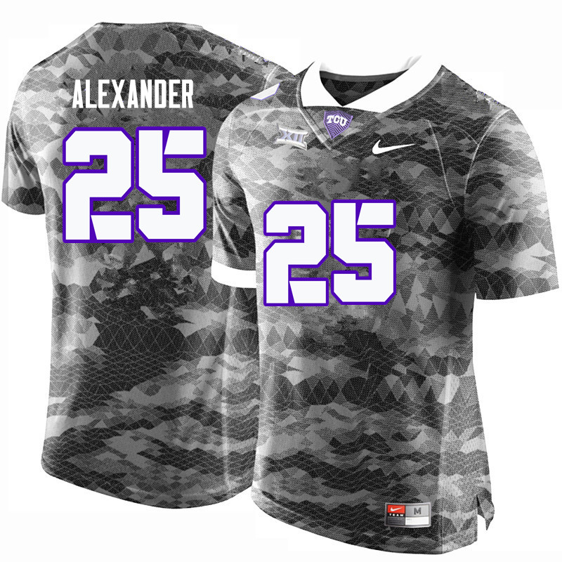 Men #25 Isaiah Alexander TCU Horned Frogs College Football Jerseys-Gray - Click Image to Close